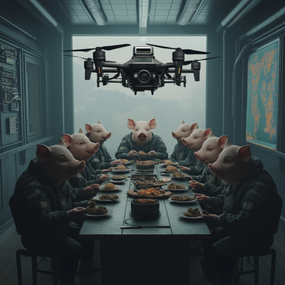 Military Pigs at Command Center