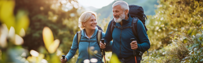 Sporty Couple Hiking