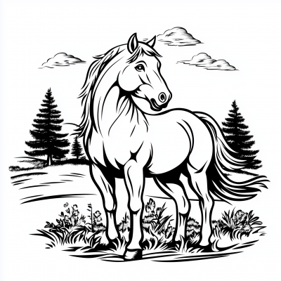 Calm Horse in Nature