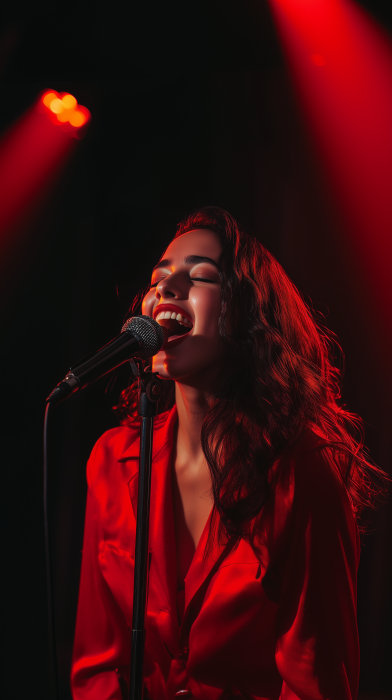 Emotional Singing Woman