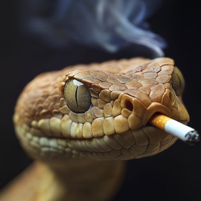 Snake with Cigarette