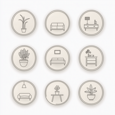 Modern House Staging Icons