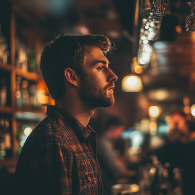 Confident Man in a Bar