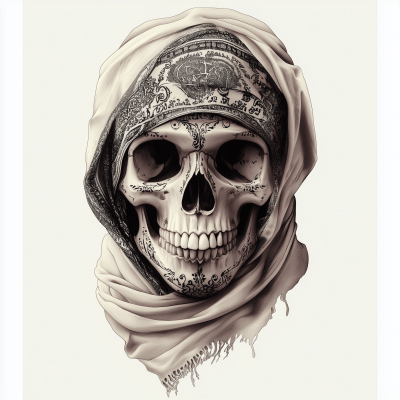 Skull with Scarf Headdress