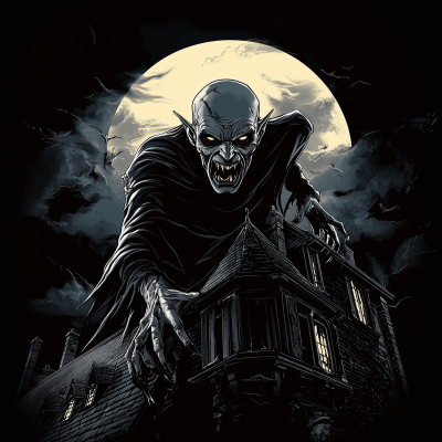 Evil Vampire on Rooftop