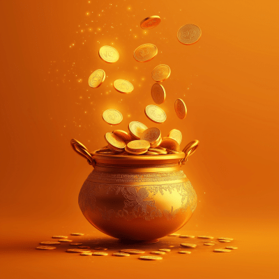 Golden Pot with Coins