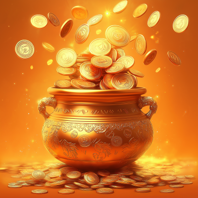 Golden Pot with Coins