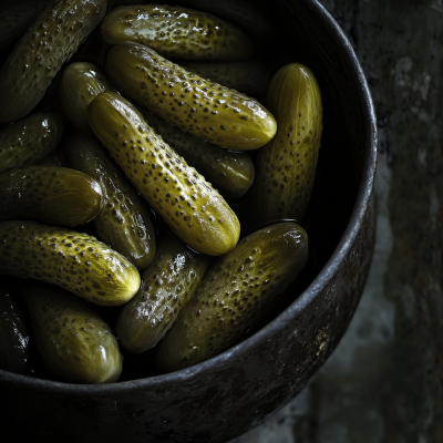 Macro of Pickled Gherkins