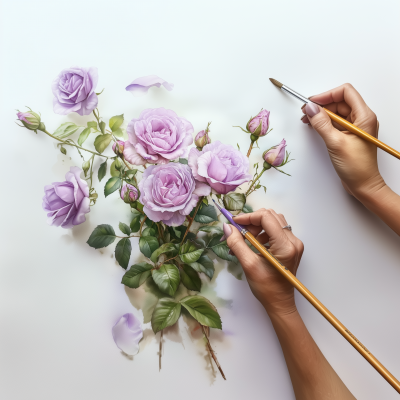 Hyper Realistic Watercolor Roses