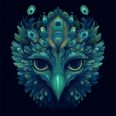 Peacock Mask Illustration