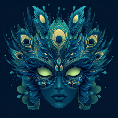 Peacock Mask Illustration