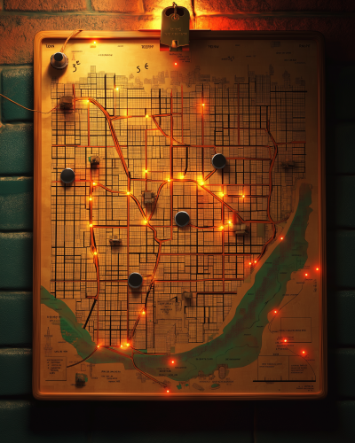 Halloween Themed City Map