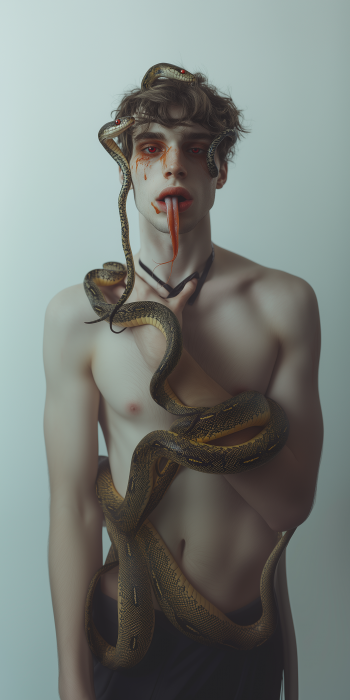 Young Man with Snake Hair