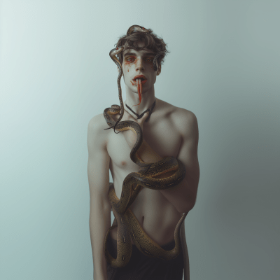 Young Man with Snake Hair