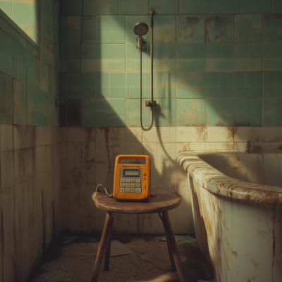 Vintage Dictaphone in a Bathroom