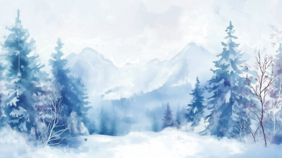 Winter Watercolor Calendar