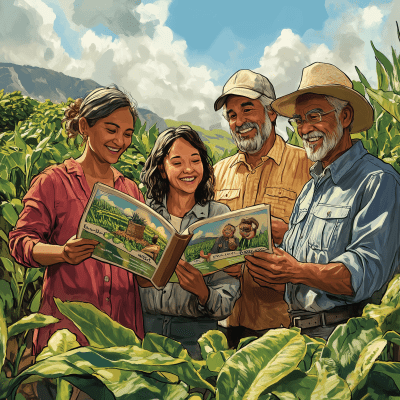 Farmers Reading Comic Books