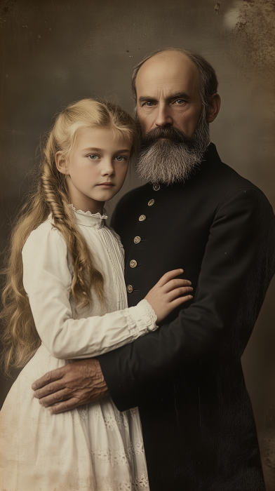 Vintage Father-Daughter Portrait