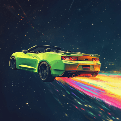 Flying Camaro in Space