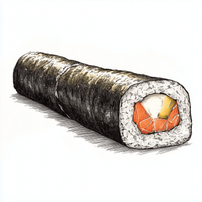 Torn Nori Sushi Roll