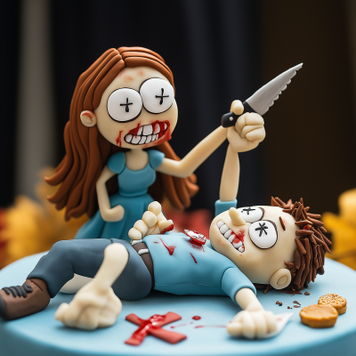 Dark Humorous Divorce Cake
