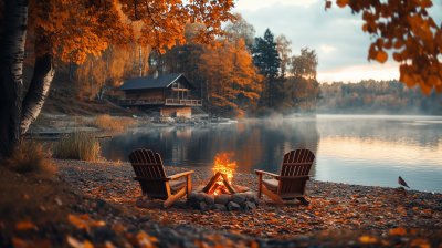 Cozy Autumn Lake Shore