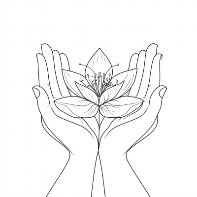 Abstract Flower in Hands