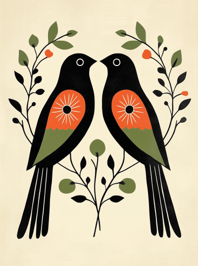 Folk Art Birds