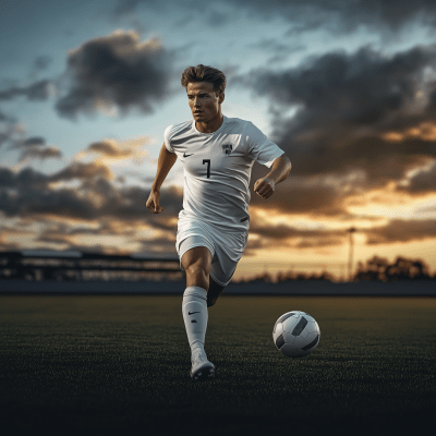 Soccer Player at Dawn