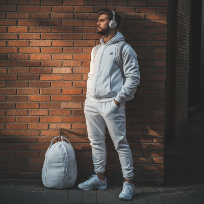 White Man in Tracksuit at Sunset