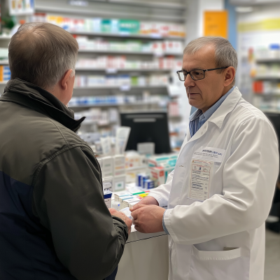 Austrian Man at Pharmacy