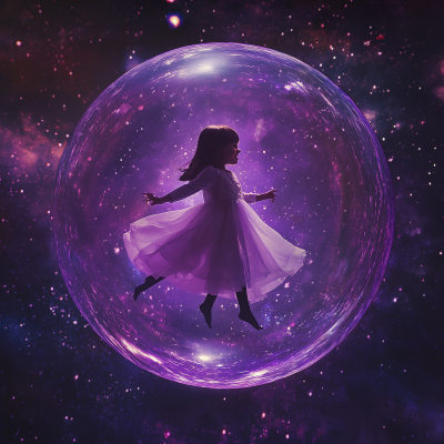 Joyful Girl in Space