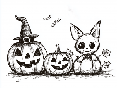 Cute Halloween Coloring Page