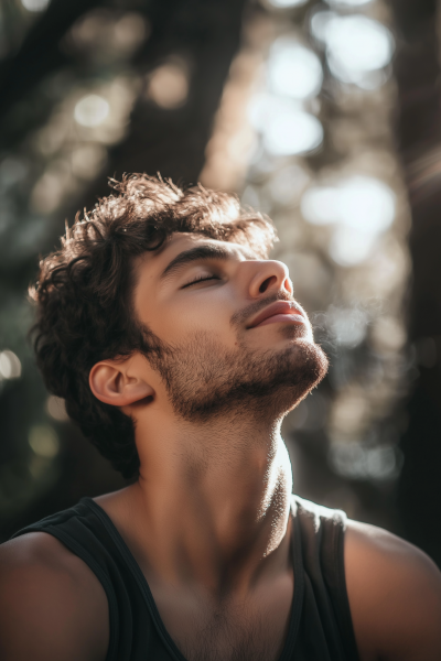 Relaxed Young Man Outdoors