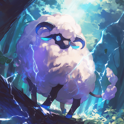 Lightning Sheep in the Forest