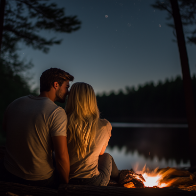 Couple by the Campfire