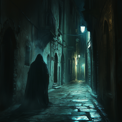 Shadowy Wraith in Medieval Alley