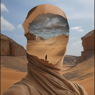 Hidden Figure in Desert Illusion