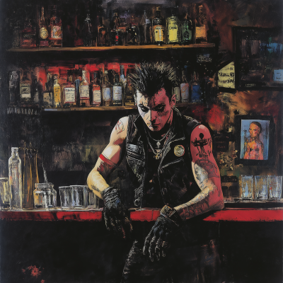 Punk Bartender Illustration