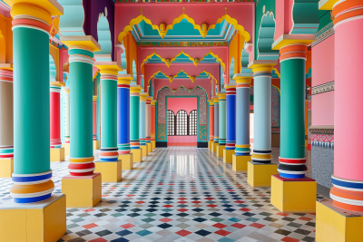 Vibrant Hindu Temple Interior