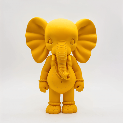 Yellow Kaws Ganesha Figure