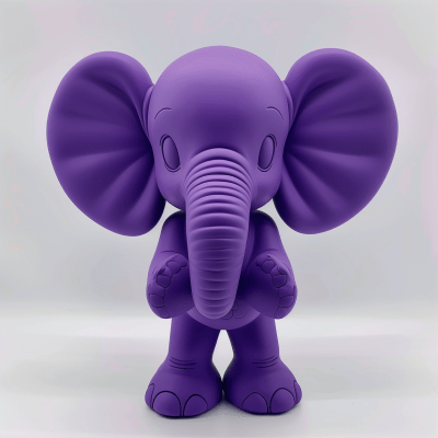 Cute Purple Elephant Sculpture