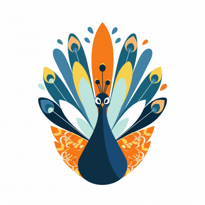 Minimalist Peacock Illustration