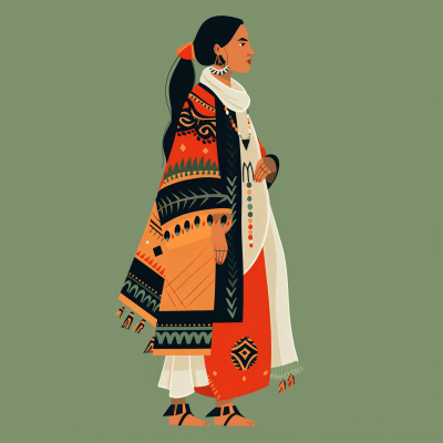 Meghalaya Woman Illustration