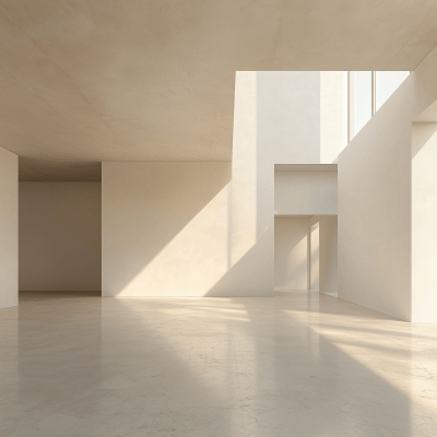 Brutalist White Room