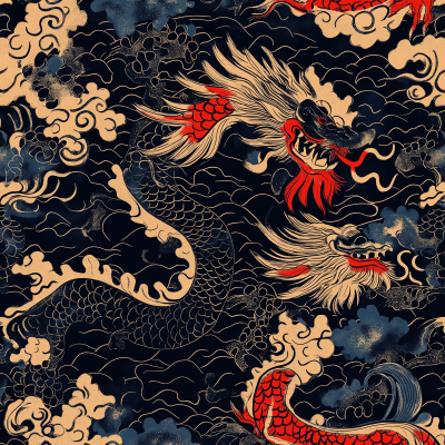 Traditional Japanese Dragon Pattern