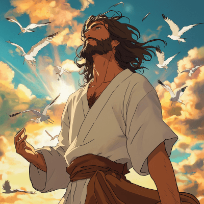 Jesus in Ghibli Style