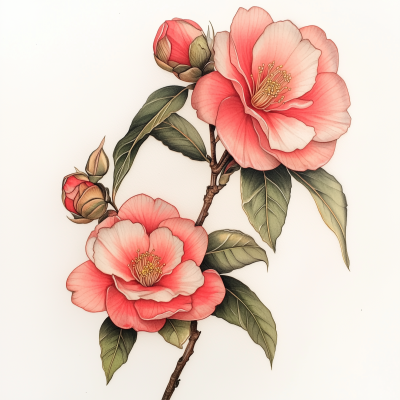 Camellias Flower Tattoo