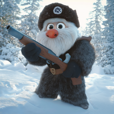 Cartoon Bear with Musket