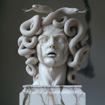 Cracked Medusa Statue